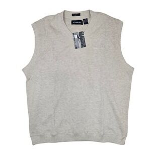 Aureus Mens V-Neck Sweater Vest‎ XL Oatmeal Heather 100% Cotton A603 NWT